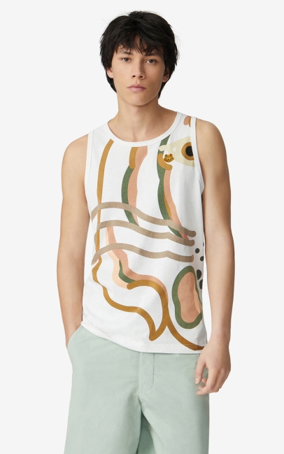 Kenzo Men K-tiger Oversized Vest Top White